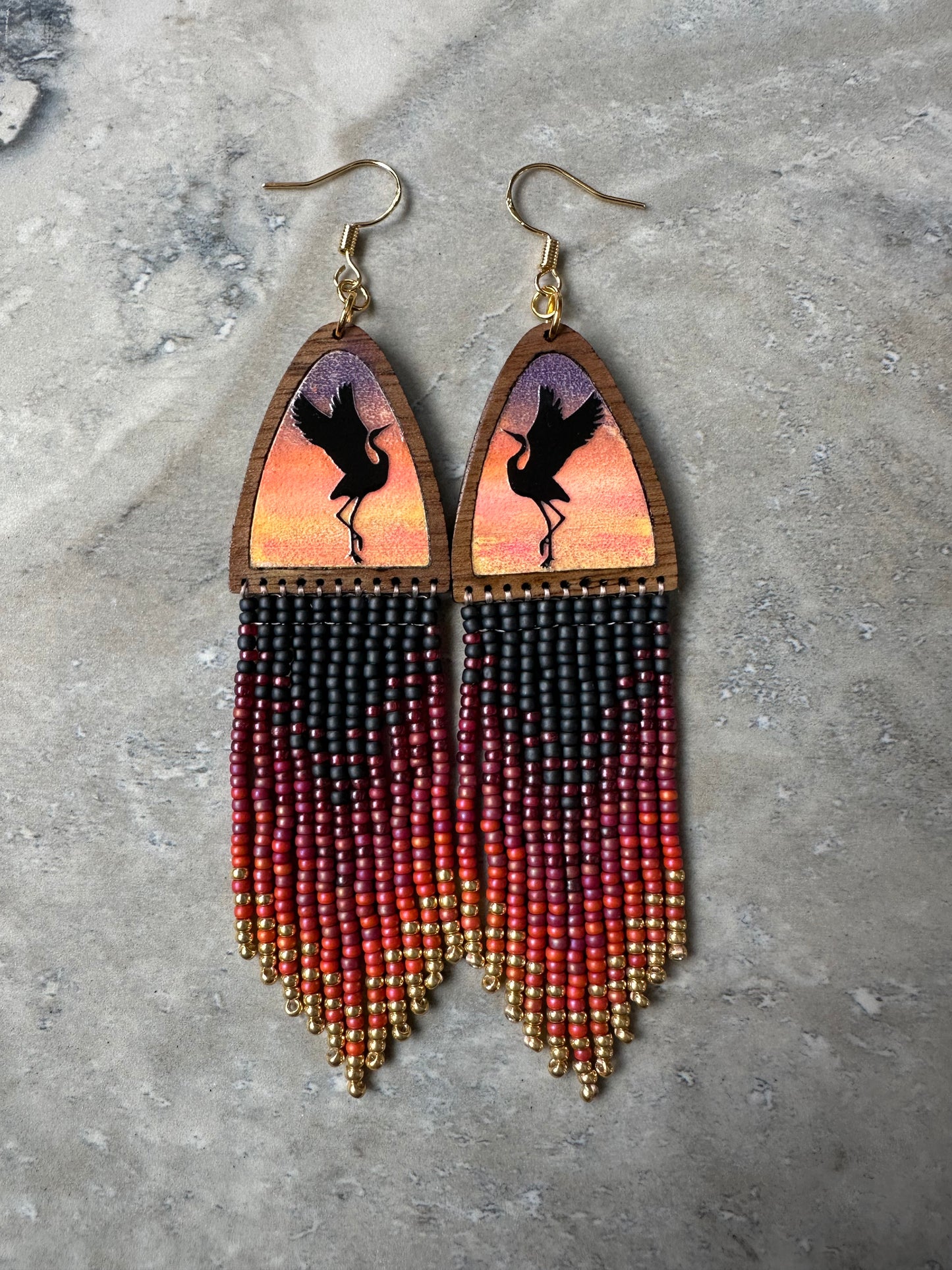 Crane earrings